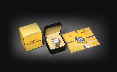 Lot 2201 - Breitling: A Stainless Steel Automatic Calendar Diamond Set Chronograph Wristwatch