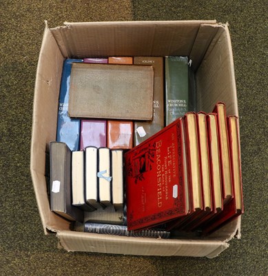 Lot 407 - A box of assorted books including, Winston...