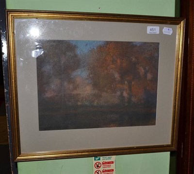 Lot 451 - James Watterson Herald (1859-1914) Scottish, Figures in wooded landscape, signed, pastel