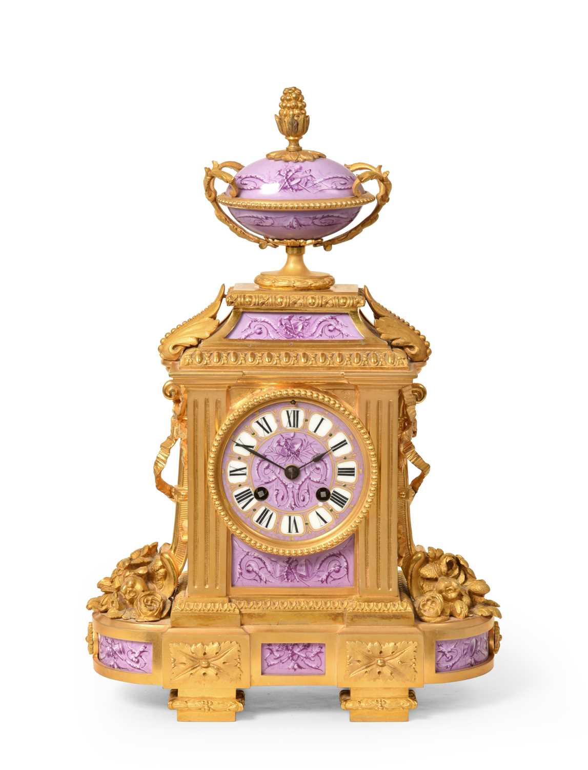 Lot 399 - A French Ormolu and Porcelain Mounted Striking...