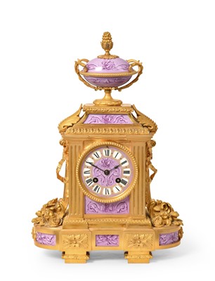 Lot 399 - A French Ormolu and Porcelain Mounted Striking...