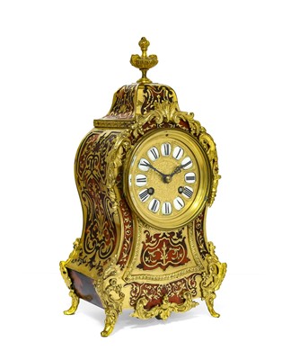 Lot 840 - A French "Boulle" Striking Mantel Clock, circa...