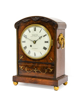 Lot 600 - A Mahogany Brass Inlaid Table Timepiece,...