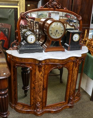 Lot 1245 - A Victorian figured walnut mirror back...