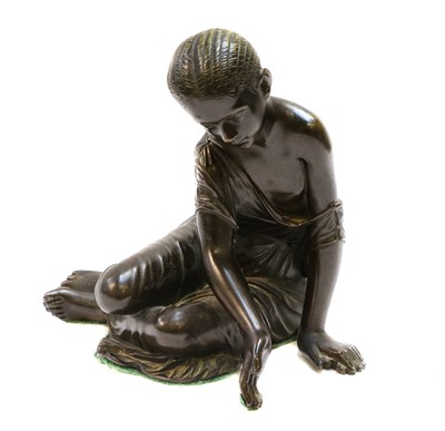 Lot 312 - A bronze figure of a seated girl