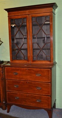 Lot 461 - Edwardian mahogany secretaire bookcase