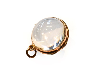 Lot 185 - A rock crystal locket/pendant, length 2.5cm