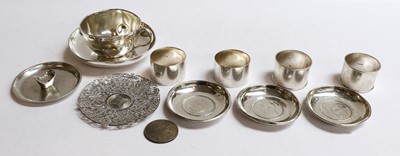 Lot 94 - A collection of assorted Chinese silver,...