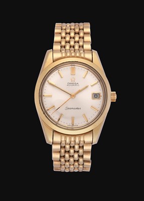 Lot 2194 - Omega: A Gold Plated Automatic Calendar Centre Seconds Wristwatch