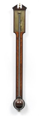 Lot 1073 - A Mahogany Stick Barometer, signed Dollond, London, circa 1800, broken arched pediment, visible...