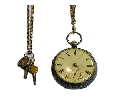 Lot 151 - A silver open faced pocket watch signed W.H...