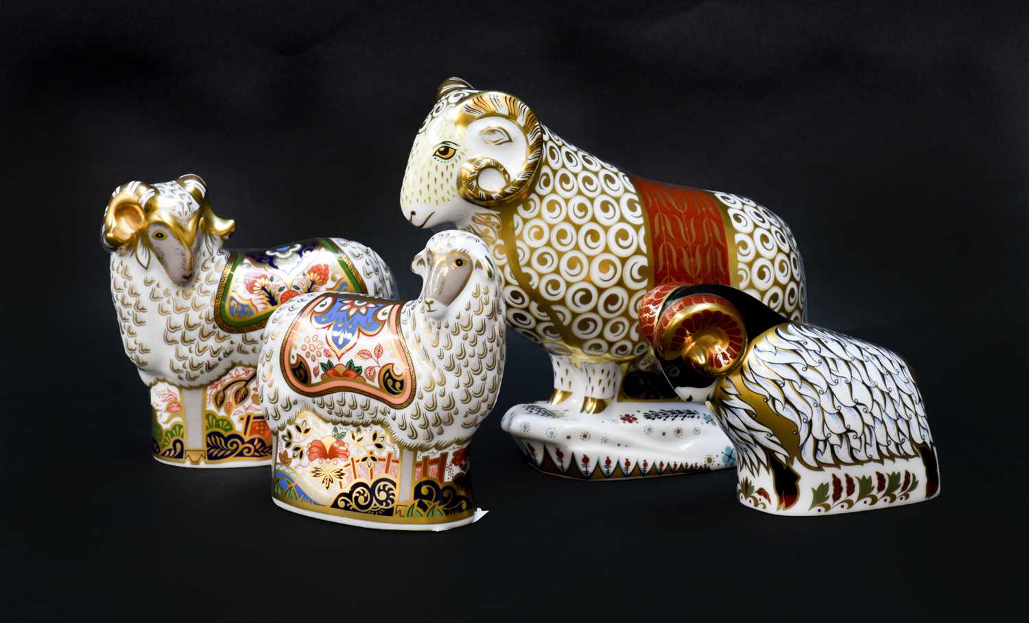 Lot 58 - Royal Crown Derby Imari paperweights; The Ram...