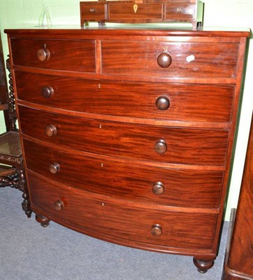 Lot 473 - Victorian mahogany bow front chest of five drawers