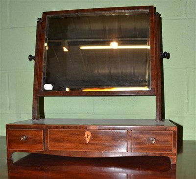 Lot 474 - 18th century mahogany toilet mirror with three drawers