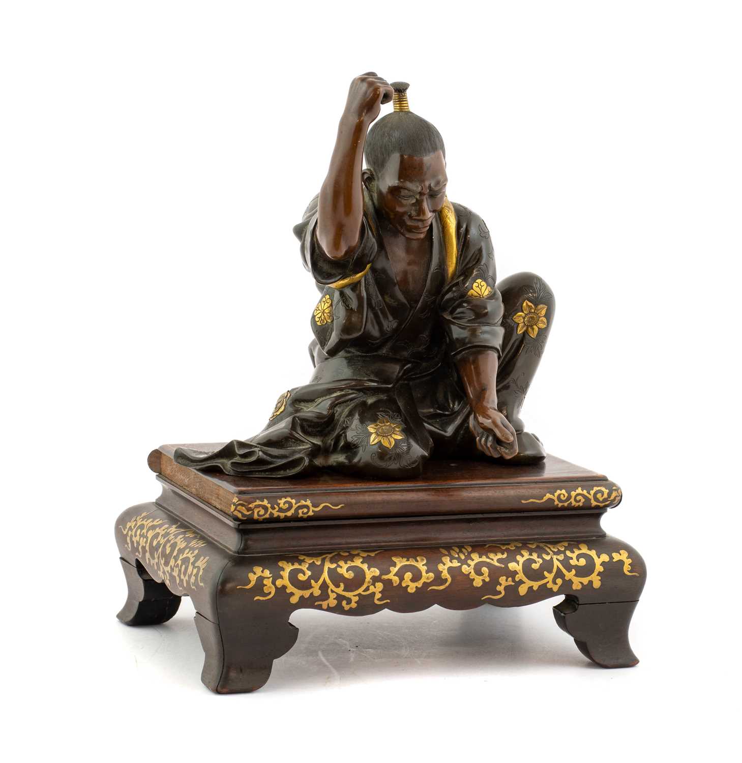 Lot 163 - A Miyao Bronze Figure of a Craftsman, Meiji...