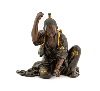 Lot 163 - A Miyao Bronze Figure of a Craftsman, Meiji...