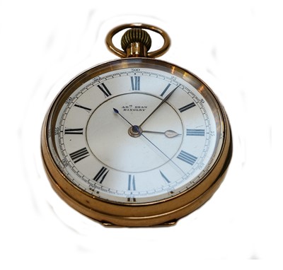 Lot 161 - A 9 carat gold chronograph pocket watch,...