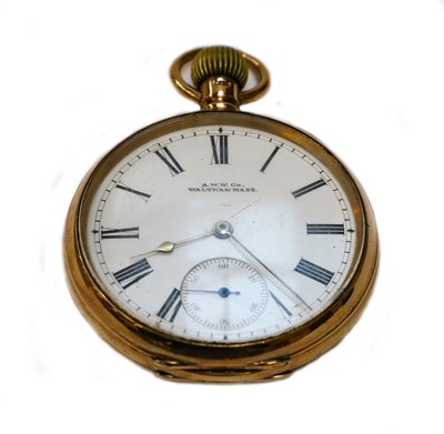 Lot 152 - A 9 carat gold open faced pocket watch, signed...