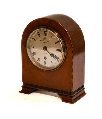Lot 326 - A mahogany mantel timepiece, retailed by Dent,...