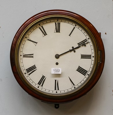 Lot 1322 - A mahogany single fusee wall timepiece