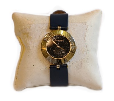Lot 171 - A 9 carat gold Bueche Girod wristwatch with...