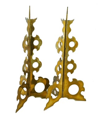 Lot 84 - A Pair of Japanese Brass Folding Travelling...