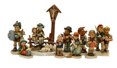 Lot 303 - Goebel Hummel figures of children, a...