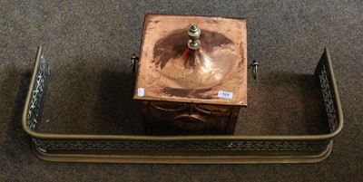 Lot 424 - Late 19th/early 20th copper coal box, brass...