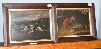 Lot 1006 - English School 19th Century - Foxhounds &...