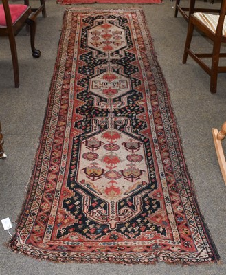 Lot 1182 - North West Persian Runner, the indigo field...