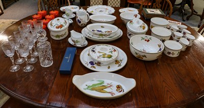 Lot 442 - Royal Worcester Evesham dinnerwares, Waterford...