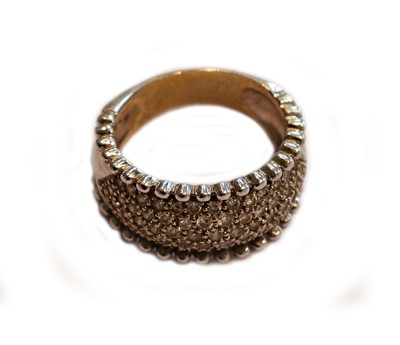 Lot 181 - A diamond half hoop ring, stamped '9K', finger...