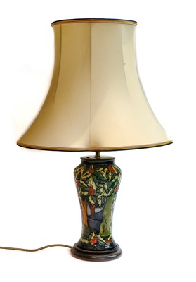 Lot 84 - A modern Moorcroft table lamp, Holly Hatch by...