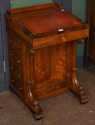 Lot 1313 - A 19th century rosewood Davenport