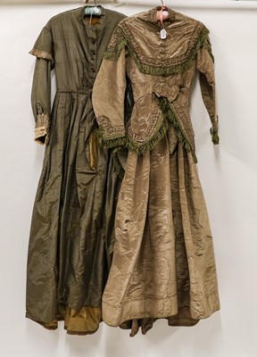 Lot 2036 - A 19th Century Caramel Moire Silk Dress, with...