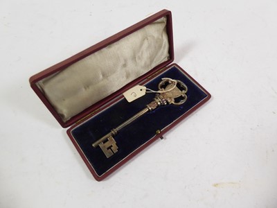 Lot 2071 - Four Victorian or George V Silver or Silver-Gilt Presentation-Keys