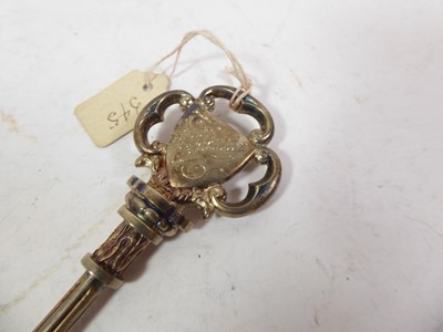 Lot 2071 - Four Victorian or George V Silver or Silver-Gilt Presentation-Keys