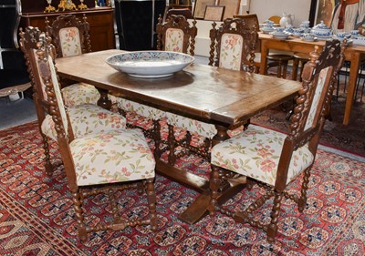 Lot 1189 - 20th century oak refectory table in 17th...