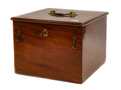 Lot 345 - Georgian mahogany box with brass carrying...