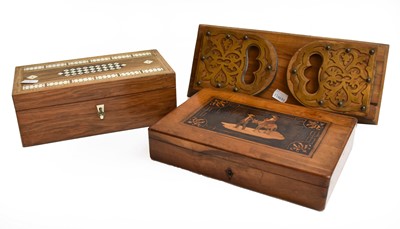 Lot 326 - Victorian inlaid rosewood games compendium box...