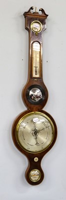 Lot 1191 - A mahogany wheel barometer, signed H. Cattanio...