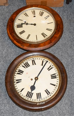 Lot 1063 - A 12" dial oak single fusee wall timepiece,...