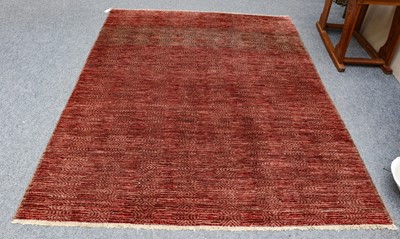 Lot 1013 - A modernist rug, the raspberry field with...