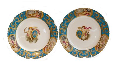 Lot 417 - A pair of 20th century cabinet plates...