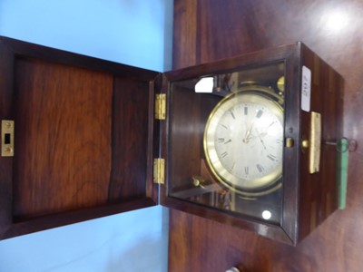 Lot 297 - A Rosewood Two Day Marine Chronometer, signed...