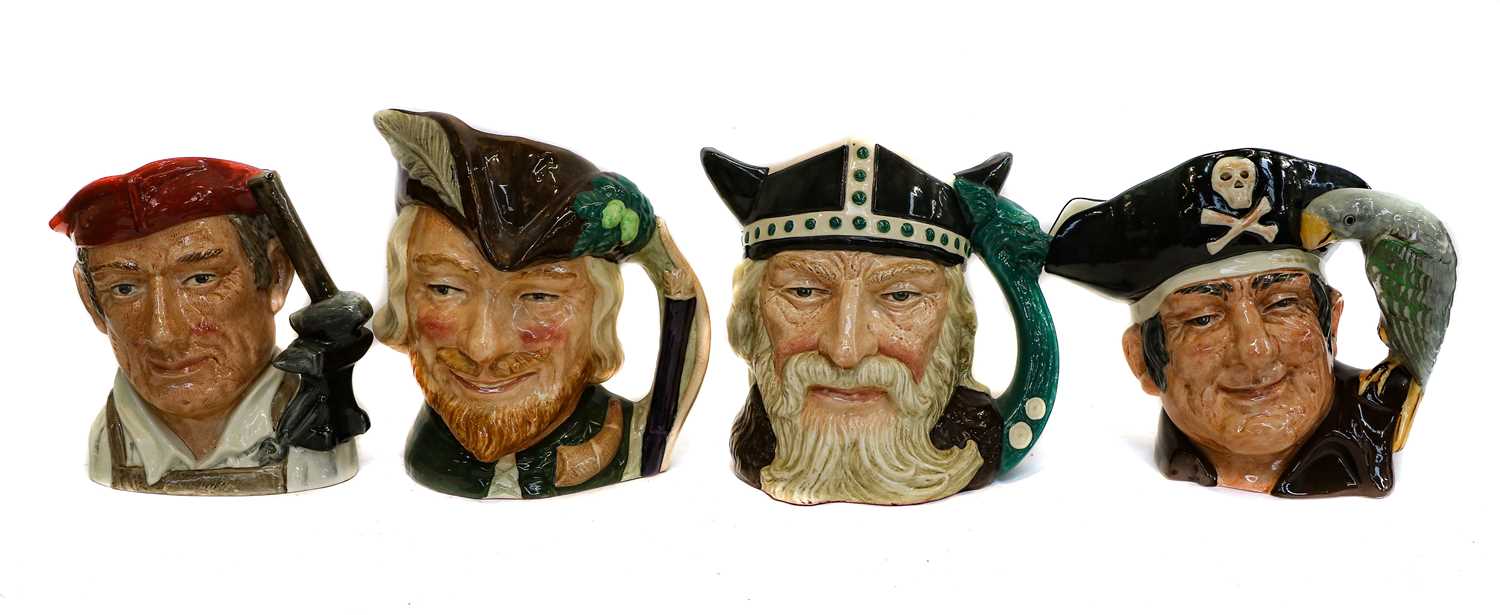 Lot 344 - Twelve Royal Doulton character large jugs,...