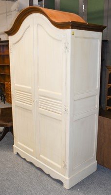 Lot 1068 - A modern French cream painted armoire fitted...