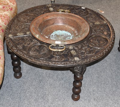 Lot 1072 - A 19th century carved oak Spanish style...