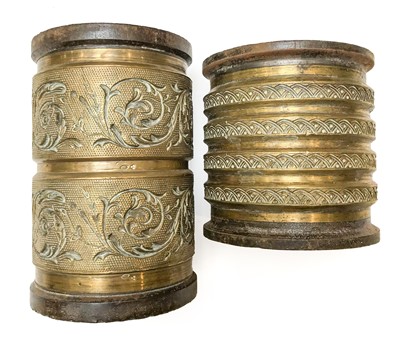 Lot 663 - An English 19th Century Brass and Iron Drum...