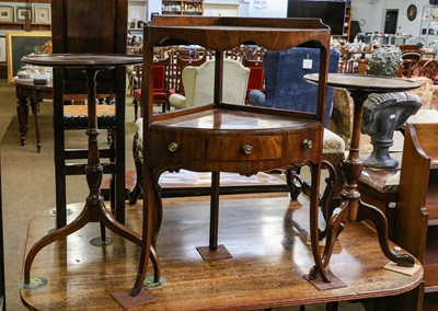 Lot 1378 - A George III mahogany corner washstand, a...